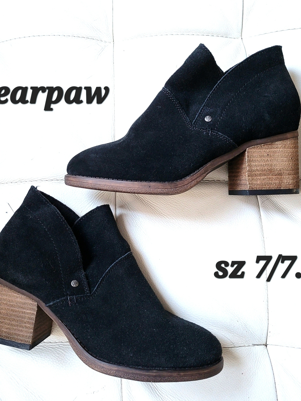 BearPaw Black Suede Ankle Booties